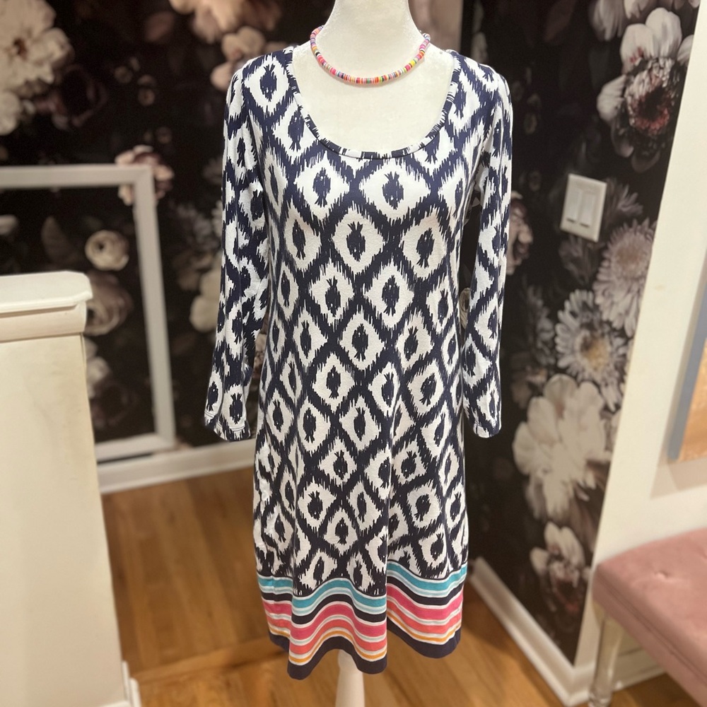 Stylish Black and White Patterned Dress
